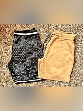 CSG Men’s Shorts 2X 3X Athletic Knit & Patchwork Relaxed Elastic Waist Bundle